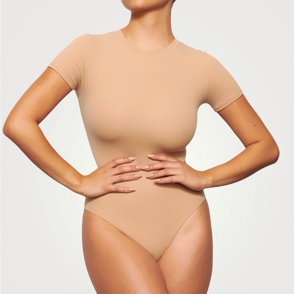 Skims Tan T shirt Bodysuit